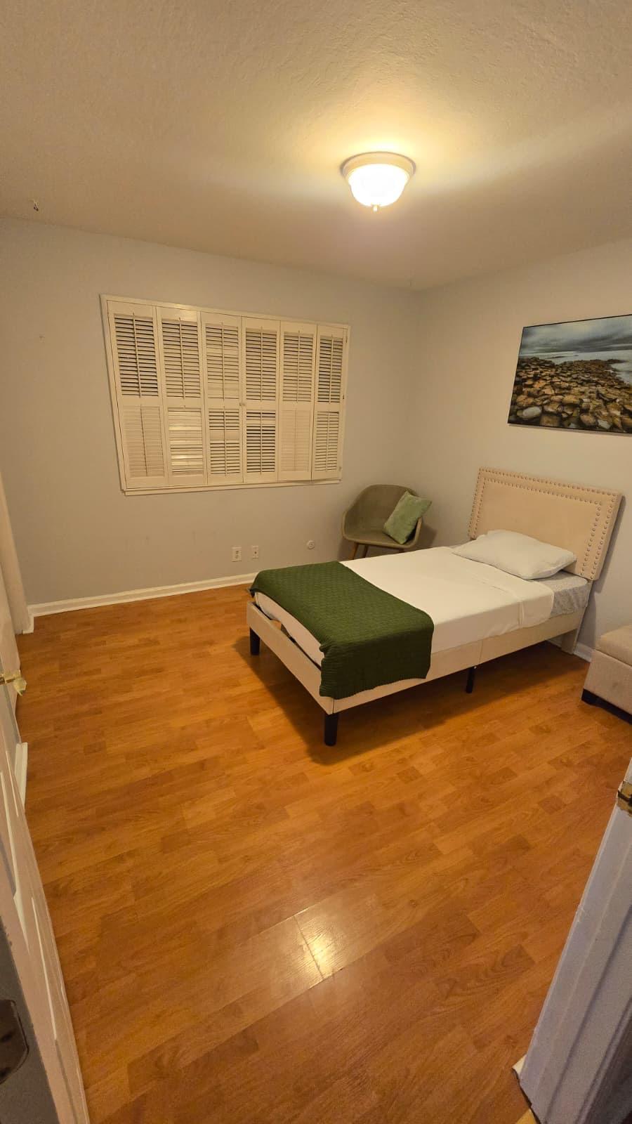 A comfortable, clean private room at Brittany Lane Care Home
